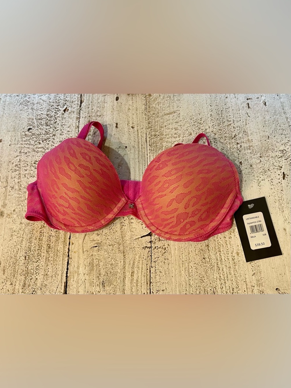 The Untameable Contour Leopard Mesh Plunge Bra.